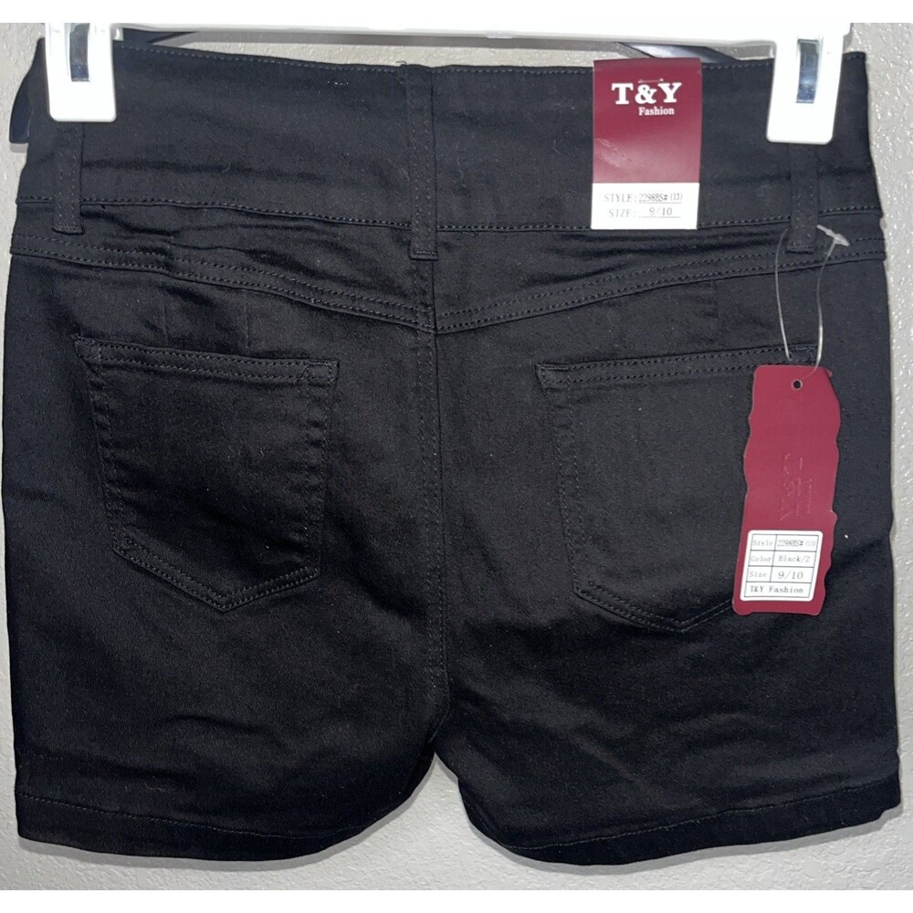 T&Y Denim Shorts Women Sz 9/10 Black - Picture 2 of 6